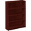 HON 1870 Series Bookcase, 36" x 11.5" x 48.8" - Wood, Hardboard, Particleboard - 4 x Shelf(ves) - Abrasion Resistant, Stain Resistant, Leveling Glide - Mahogany, Price/EA