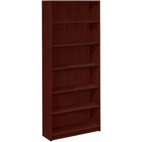 HON 1870 Series Bookcase, 36" x 11.5" x 84" - Wood, Hardboard, Particleboard - 6 x Shelf(ves) - Abrasion Resistant, Stain Resistant, Leveling Glide - Mahogany