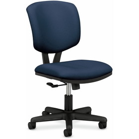 HON Volt 5701 Basic Swivel Task Chair, Polyester Blue Seat - Black Frame - 25.8" x 25.8" x 40" Overall Dimension