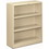 HON Metal Bookcase, 34.5" x 12.6" x 41" - Steel - 3 x Shelf(ves) - Rust Resistant, Heavy Duty - Putty, Price/EA