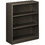 HON Metal Bookcase, 34.5" x 12.6" x 41" - Steel - 3 x Shelf(ves) - Rust Resistant, Heavy Duty - Charcoal, Price/EA