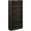 HON Metal Bookcase, 34.5" x 12.6" x 71" - Steel - 5 x Shelf(ves) - Rust Resistant, Heavy Duty - Charcoal, Price/EA