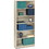 HON Metal Bookcase, 34.5" x 12.6" x 81.1" - Steel - 6 x Shelf(ves) - Rust Resistant, Heavy Duty - Light Gray, Price/EA