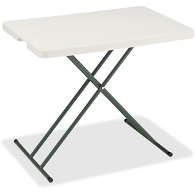 Iceberg IndestrucTable TOO 1200 Series Adjustable Personal Folding Table, Rectangle - 20" x 30" - Polyethylene, Steel - Platinum