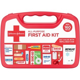 Johnson & Johnson All Purpose Compact 160-Piece First Aid Kit