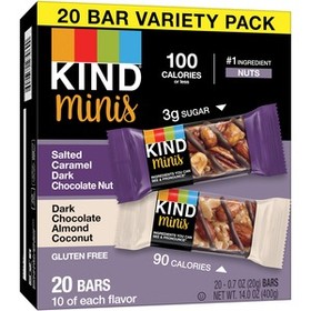 KIND Salted Caramel Dark Chocolate Nut/Dark Chocolate Almond Coconut Minis 20ct