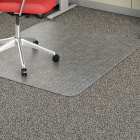 Lorell Economy Weight Chair Mat, Carpeted Floor - 60" Length x 46" Width x 95 mil Thickness Overall - Vinyl - Clear