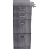 Lorell Relevance Series Charcoal Laminate Office Furniture Storage Cabinet - 4-Drawer