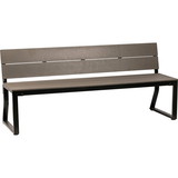 Lorell Charcoal Outdoor Bench with Backrest, LLR42691
