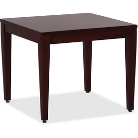 Lorell Mahogany Finish Solid Wood Corner Table