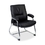 Lorell Bridgemill Leather Guest Chair, Leather Black Seat - Aluminum Frame, Price/EA