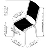 Lorell Padded Armless Stacking Chair, Vinyl - Vinyl Black Seat - Vinyl Back - Steel Frame - 20.8
