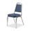 Lorell 8925 Vinyl Upholstered Stacking Chair, Chrome - Vinyl Blue Seat - Chrome Frame - 18" x 22" x 34.5" Overall Dimension, Price/CT