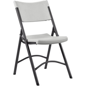 Lorell Heavy-duty Tubular Folding Chair, Polyethylene - Polyethylene Platinum Seat - Polyethylene Back - Steel Frame - 18.5" x 21.9" x 33.1" Overall Dimension