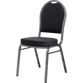 Lorell Upholstered Textured Fabric Stacking Chair, LLR62525