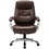 Lorell Westlake Series High Back Executive Chair, Leather Saddle Seat - Polyurethane Black Frame - 26.5" x 28.5" x 46.8" Overall Dimension, Price/EA