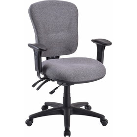 Lorell Accord Mid-Back Task Chair, Polyester Gray Seat - Black Frame