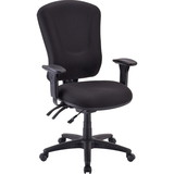 Lorell Accord Fabric Swivel Task Chair, Polyester Black Seat - Black Frame - 26.8