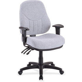 Lorell Baily High-Back Multi-Task Chair, Acrylic Gray Seat - Black Frame - 26.9" x 28" x 44" Overall Dimension