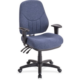 Lorell Baily High-Back Multi-Task Chair, Acrylic Blue Seat - Black Frame - 26.9" x 28" x 44" Overall Dimension