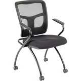 Lorell Mesh Back Fabric Seat Nesting Chairs, LLR84374