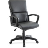 Lorell Euro Design Leather Exec. Mid-back Chair