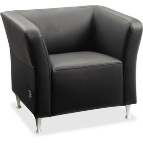 Lorell Fuze Modular Series Black Leather Guest Seating, LLR86916