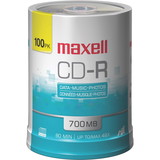 Maxell CD Recordable Media - CD-R - 48x - 700 MB - 100 Pack Spindle, MAX648200