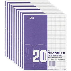 Mead Paper Filler Quad Rule, Letter 8.50" x 11" - 240 / Box