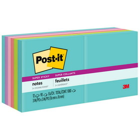 Post-it Super Sticky Notes - Miami Color Collection, MMM65412SSMIA