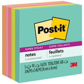 Post-it Super Sticky Notes - Miami Color Collection, MMM6545SSMIA