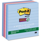 Post-it Super Sticky Lined Recycled Notes - Bali Color Collection, MMM675-6SSNRP