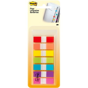 Post-it 1/2"W Flags in On-the-Go Dispenser, MMM6837CF