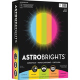 Astrobrights Laser, Inkjet Printable Multipurpose Card Stock - Lunar Blue, Solar Yellow, Terra Green, Fireball Fuschia, Cosmic Orange - Recycled - 30%
