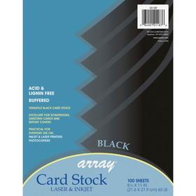 Pacon Laser Printable Multipurpose Card Stock - Black - Recycled - 10%