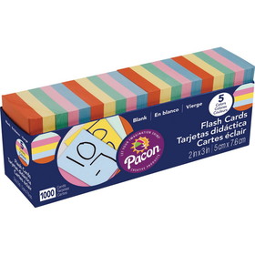 Pacon Assorted Colors Blank Flash Cards, PAC74170