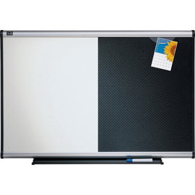 Quartet Prestige Total Erase Combo Board, 36" Width x 24" Height - Surface - Aluminum Frame - Film - 1 Each