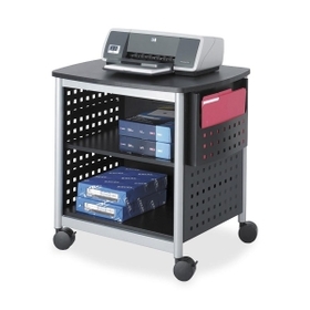 Safco Scoot Printer Stand, 1 x Shelf(ves) - 26.5" Height x 26.5" Width x 20.5" Depth - Steel - Black