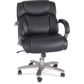 Safco Big &amp; Tall Leather Mid-Back Task Chair, SAF3504BL