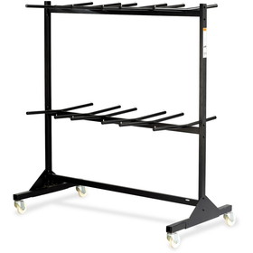 Safco Double Tier Chair Cart, 840 lb Capacity - 4 x 4" Caster - Steel - 64.5" x 33.5" x 70.3" - Black