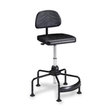 Safco TaskMaster Economy Industrial Chair, Black - Polyurethane Black Seat - 35