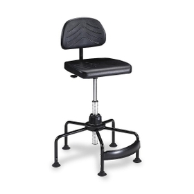 Safco TaskMaster Economy Industrial Chair, Black - Polyurethane Black Seat - 35" Overall Dimension