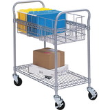 Safco Wire Mail Cart, 600 lb Capacity - 4 x 4