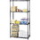 Safco Commercial Wire Shelving, 18" x 72" x 36" - Steel - 4 x Shelf(ves) - Leveling Glide - Black, Price/EA