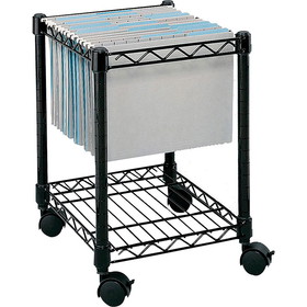 Safco Compact Mobile File Cart, 1 Shelf - 4 Caster - Steel - 15.5" x 14" x 19.5" - Black
