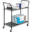 Safco Wire Utility Cart, 2 Shelf - 400 lb Capacity - 4 x 3" Caster - Plastic - 43.8" x 19.3" x 41" - Black, Price/EA