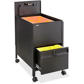 Safco Rollaway Mobile File Cart, 300 lb Capacity - 4 x 2" Caster - Steel - 17" x 26" x 28" - Black