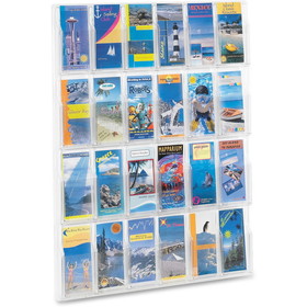 Safco 24 Pamphlet Pockets Display Rack, 41" Height x 30" Width x 2" Depth - 24 Pocket(s) - Plastic - Clear
