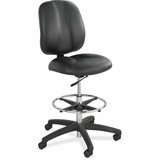 Safco Apprentice II Extended Height Armless Drafting Chair, Black - Vinyl Black Seat - Vinyl Back - 26