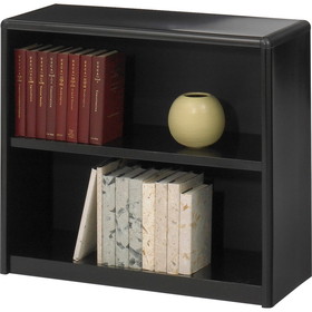 Safco ValueMate Bookcase, 31.8" x 13.5" x 28" - Steel, Fiberboard, Plastic - 2 x Shelf(ves) - Black